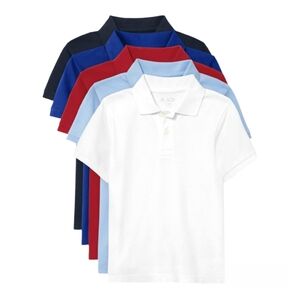 The Children's Place Boys' Multipack Short Sleeve Pique Polo, XXXL, 5-pack